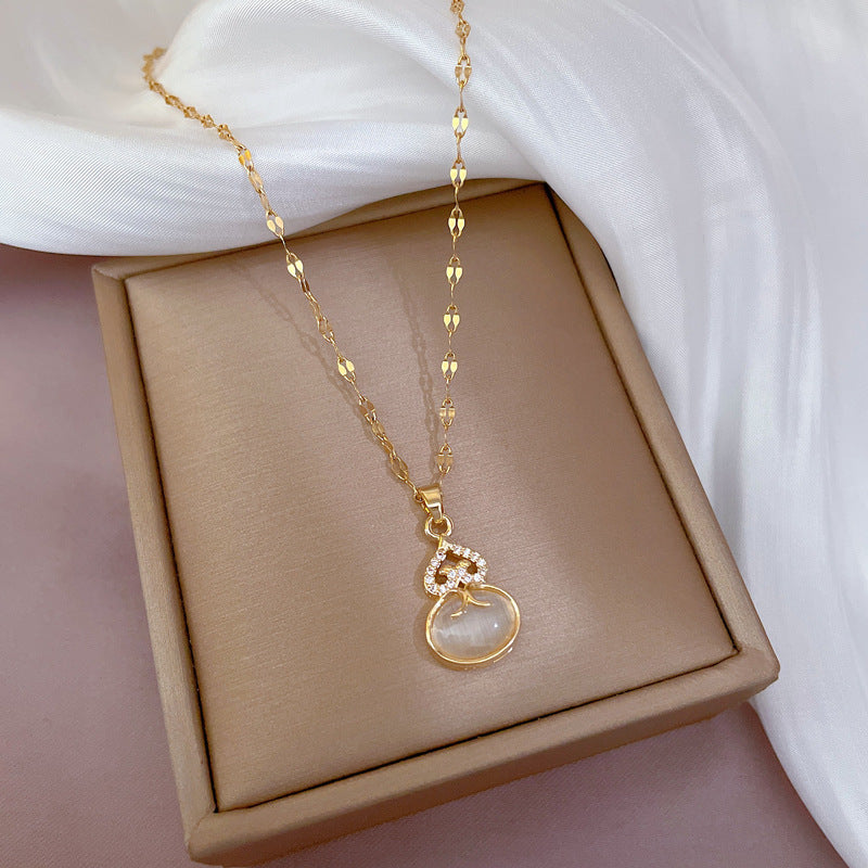 Wholesale Microsetting Clavicle Titanium Steel Necklaces