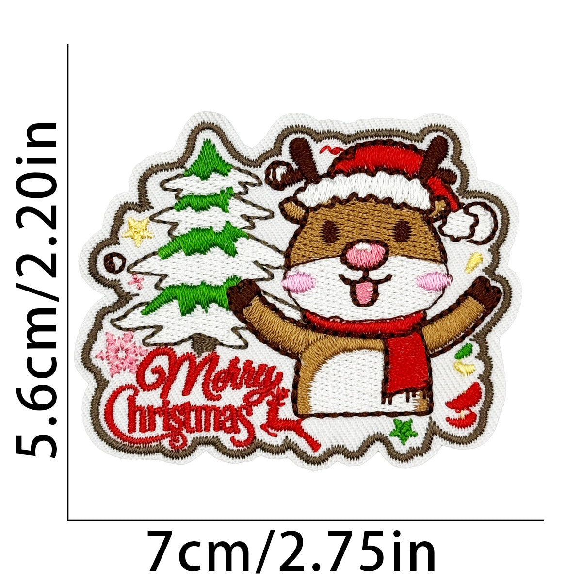 Wholesale Festive Christmas Santa Snowman Tree Embroidered Patches 9 Piece Polyester Set For Towel Decoration Home Decor Gift