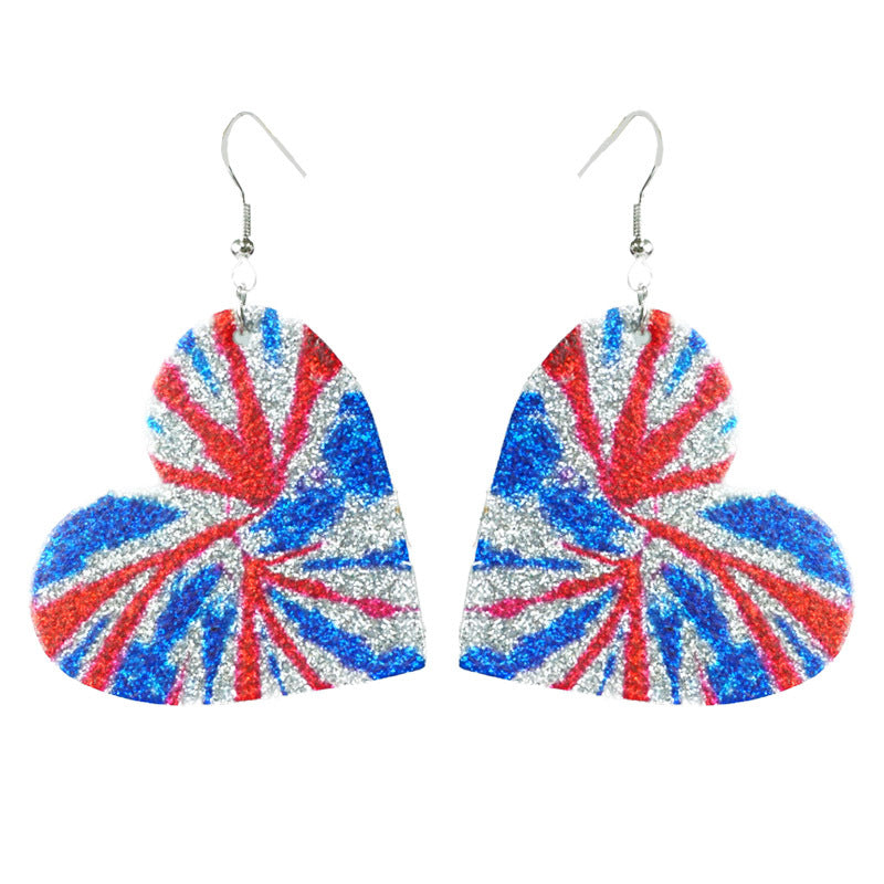 Wholesale Independence Day Sparkling Earrings Fireworks To Celebrate Love Drop-shaped Star Earrings