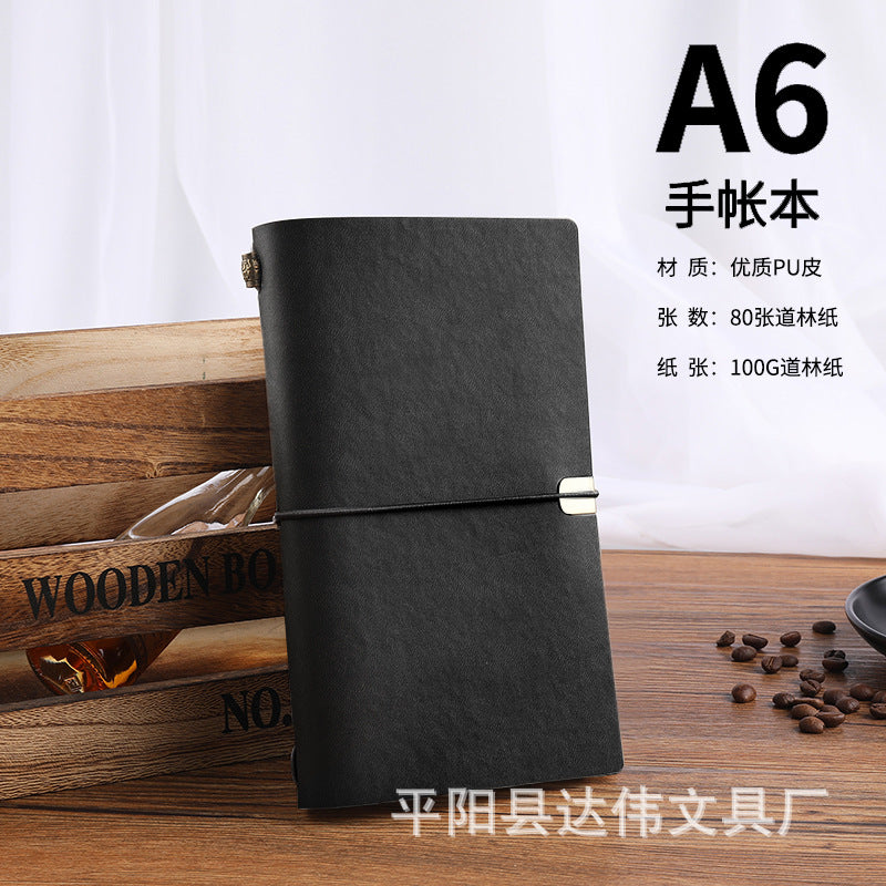 Wholesale A6 Retro Style Strap Creative Soft Leather Student Portable Notebook