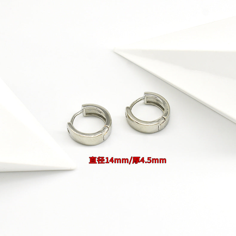 Wholesale Smooth European and American Fashionable Versatile Simple Copper Gold-plated Earrings