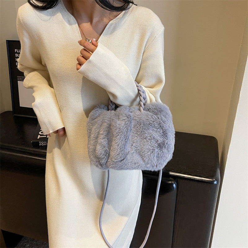 Wholesale Plush Bag Shoulder Crossbody Bag Handheld Plush Tote Bag