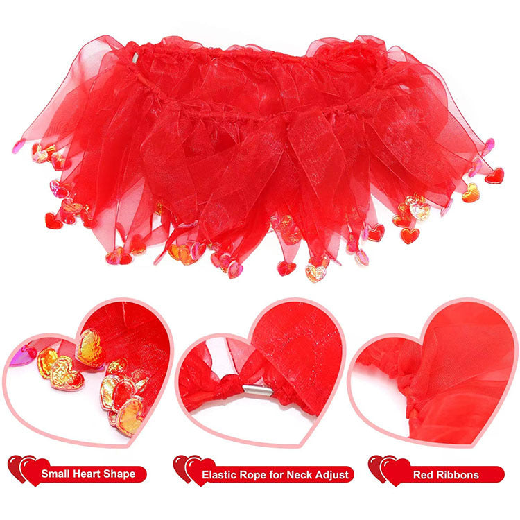Wholesale Dog Valentine's Day Costume Heart Headband Tutu Costume