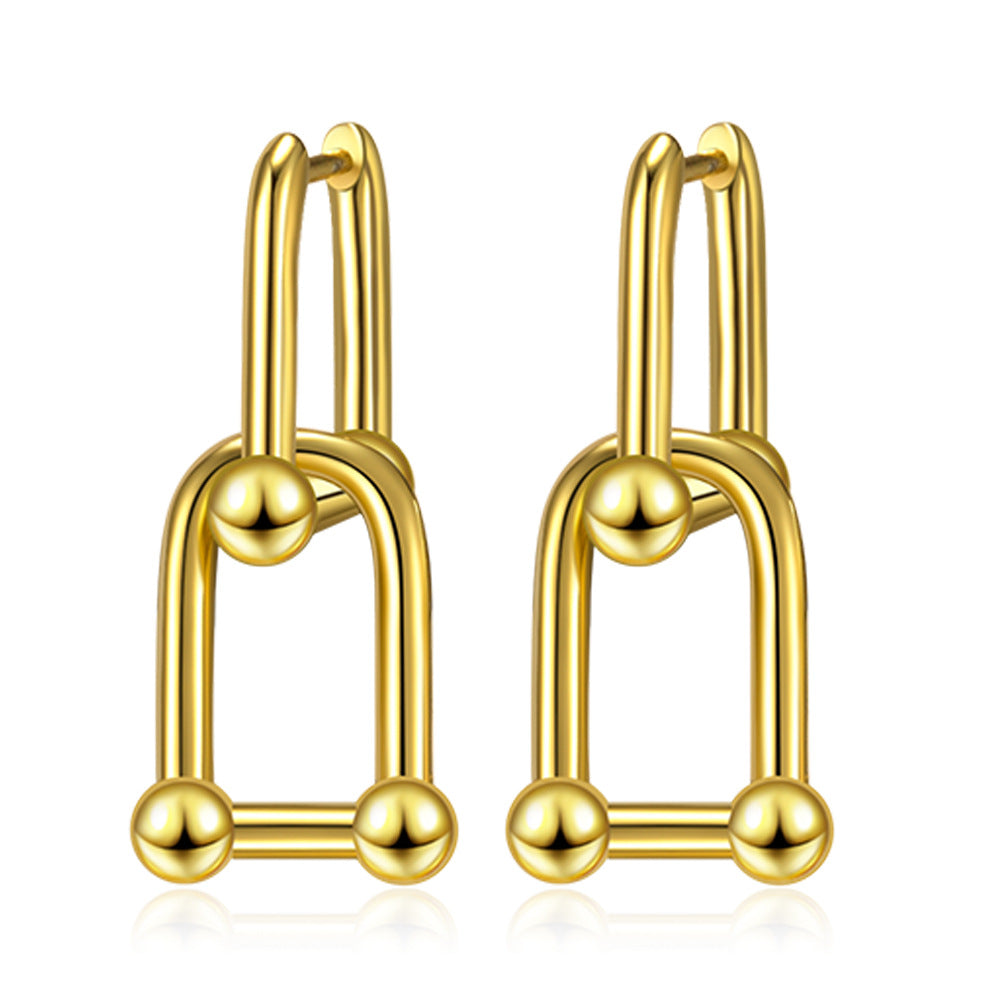 Wholesale Horseshoe Earrings Colorful Gold Earrings One Pair of Earrings