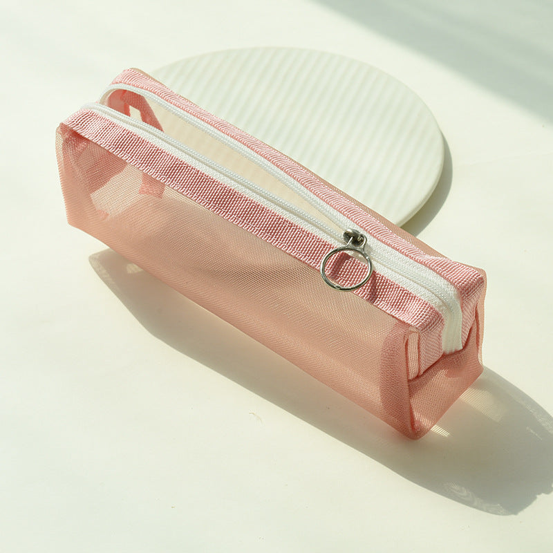 Wholesale Large Capacity Transparent Nylon Pencil Case