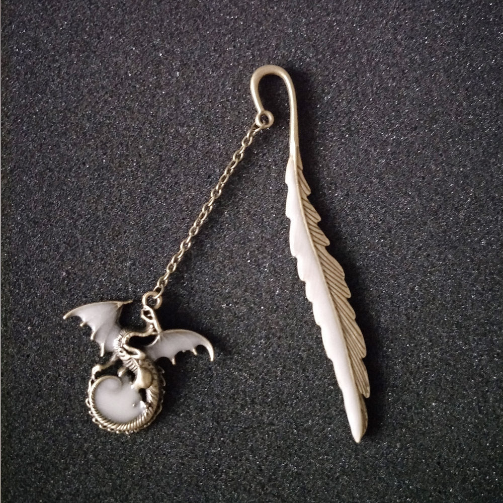 Wholesale Luminous Feather Metal Bookmarks