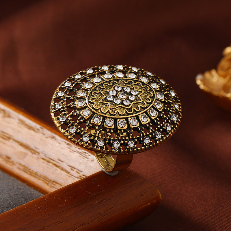 Wholesale Vintage Bohemian Exaggerated Gold Tassel Ring