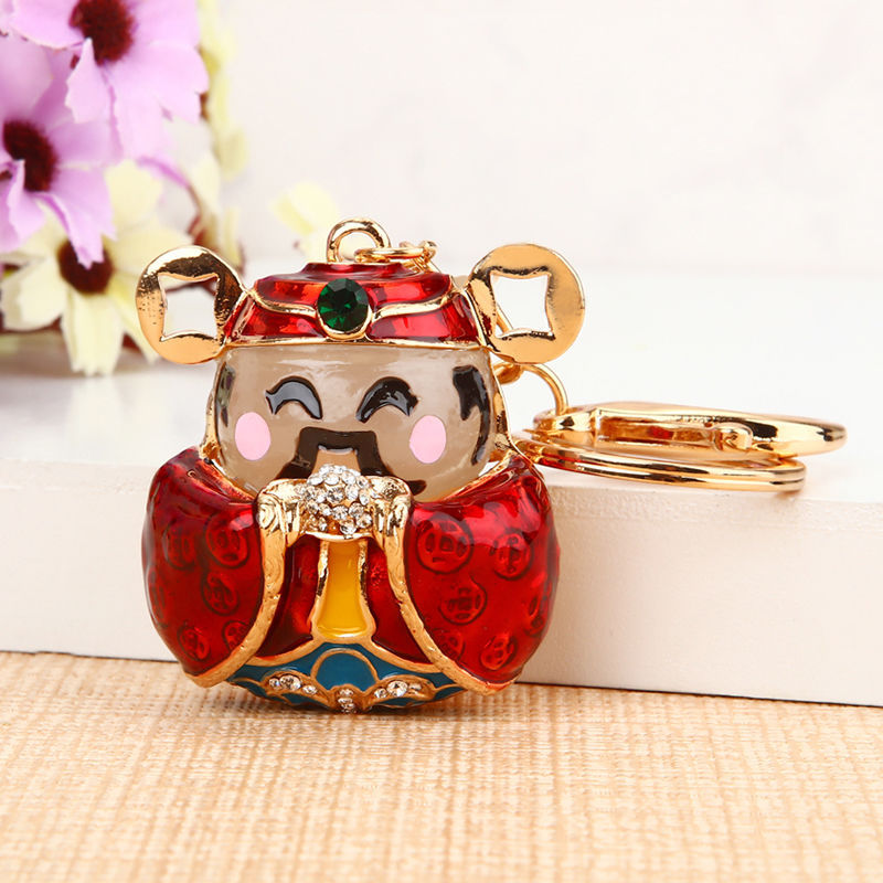Wholesale Stylish Rhinestone Bear Keychain Car Key Accessory Bag Charm Champagne Zinc Alloy Wedding Gift For Resale