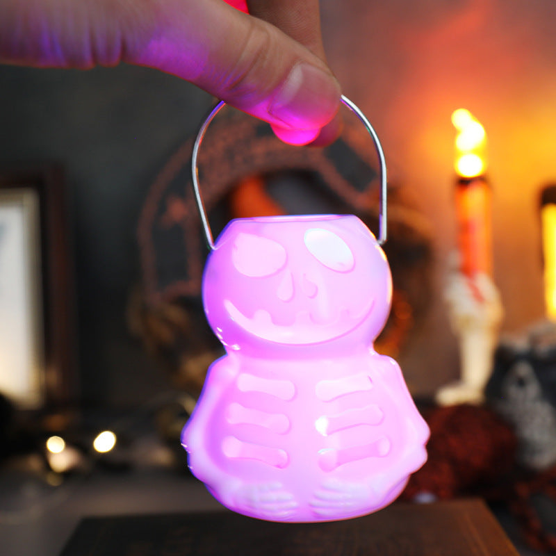 Wholesale Halloween Plastic Pumpkin Lantern Electronic Candle Light Ornament Decoration Props