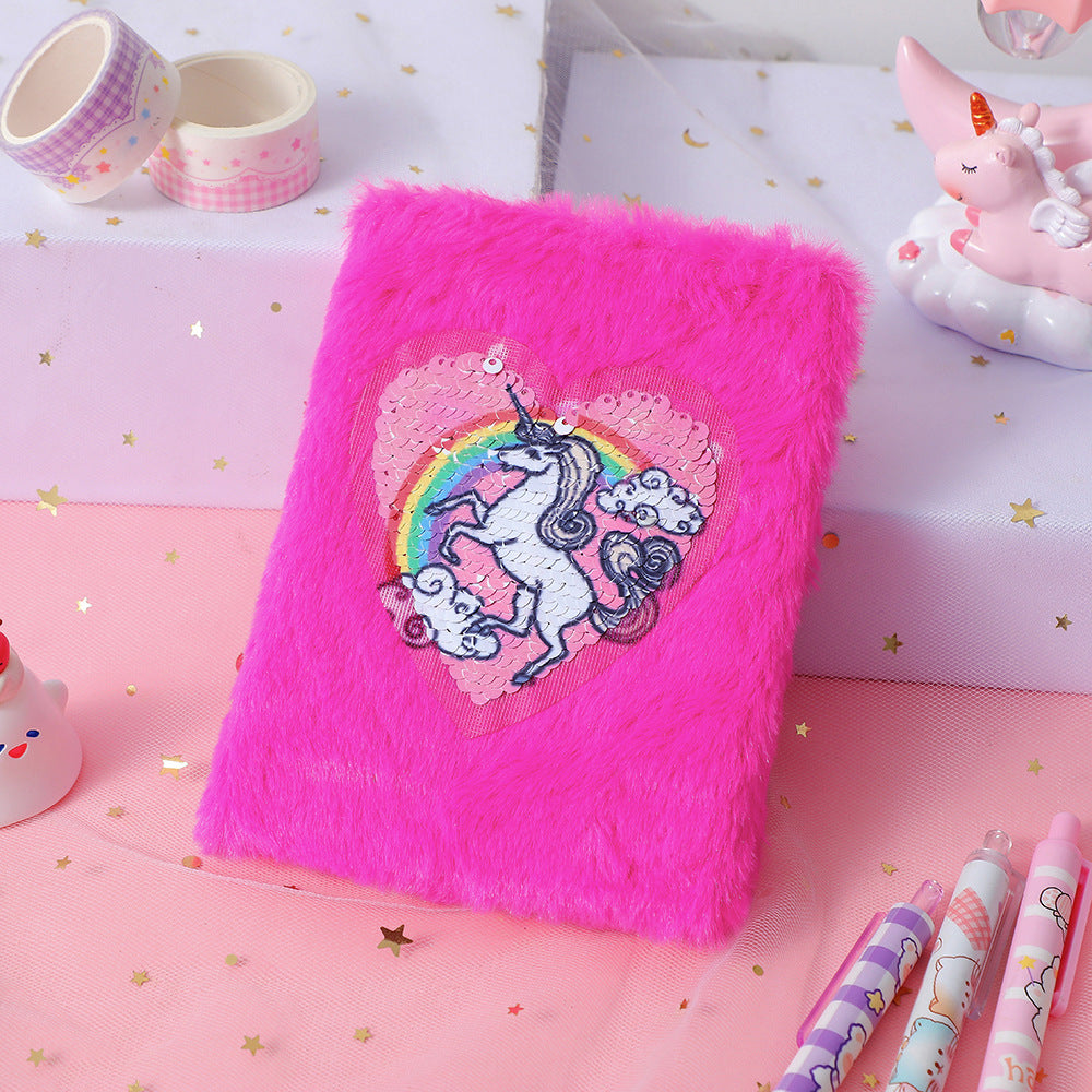 Wholesale Cartoon Plush Notebook Cute Girls Embroidery Account Book