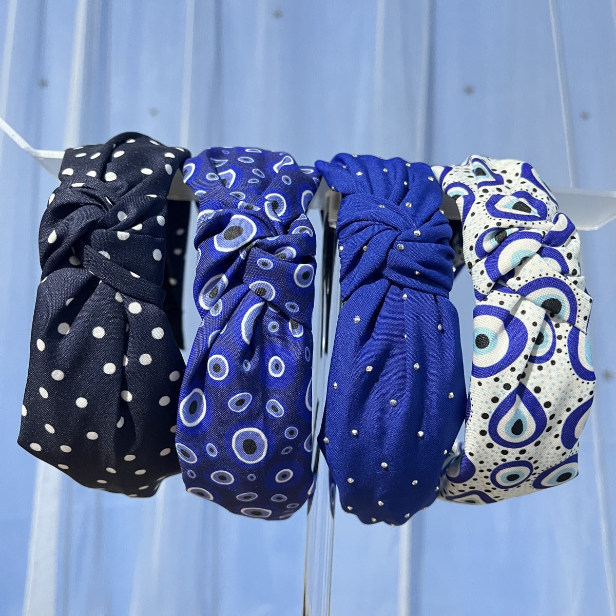 Wholesale  Polka Dot Bow Headband  Retro  Wide-Brimmed High Headband