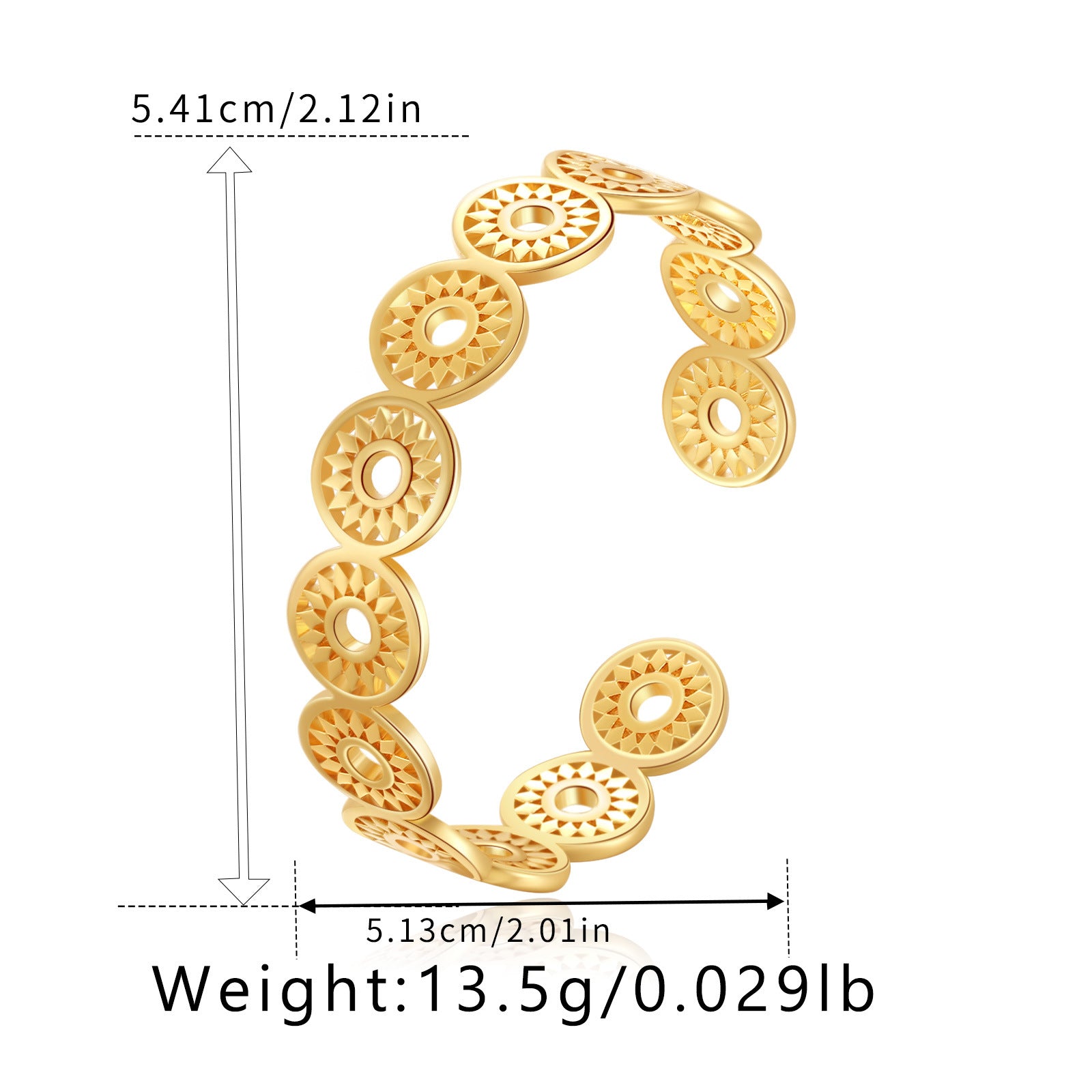 Wholesale Wide-brim Heavy Metal Gold-plated Bracelet