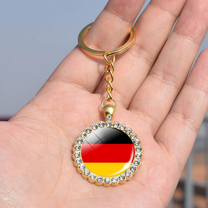 Wholesale of World Flag Alloy Keychains