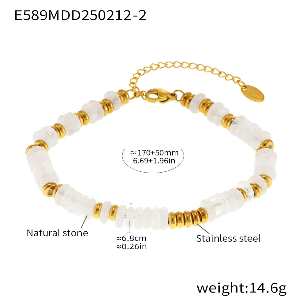 Wholesale Abacus Bead Titanium Steel Gold Plated Bracelet