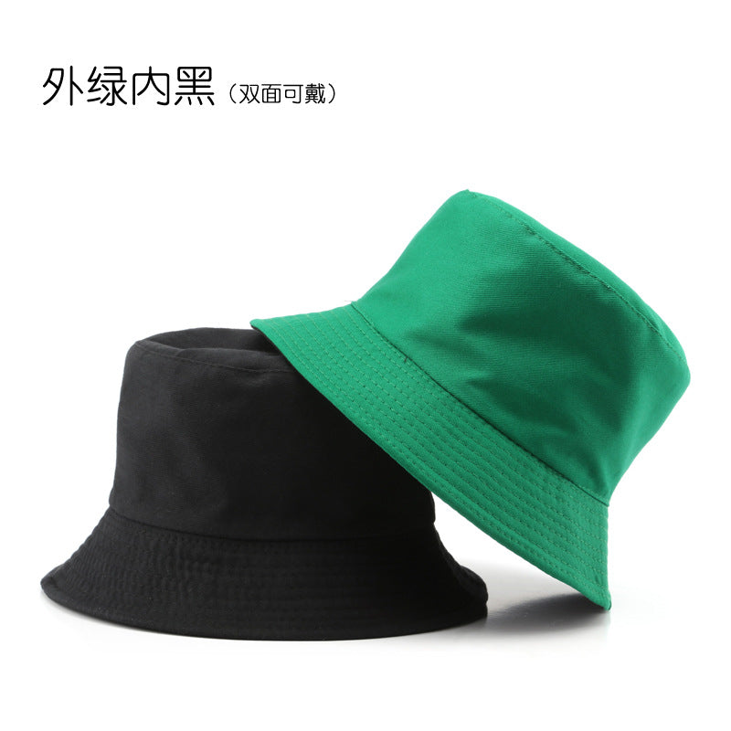 Wholesale Double-sided Solid Color Sunshade Bucket Hat