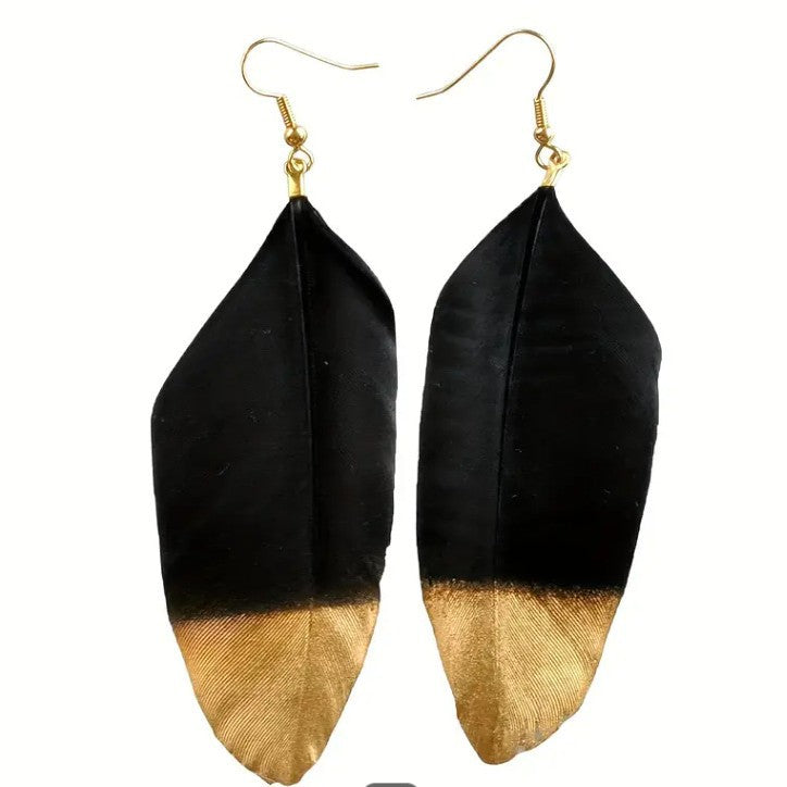 Wholesale 12pcs/pack Silver gold feather earrings