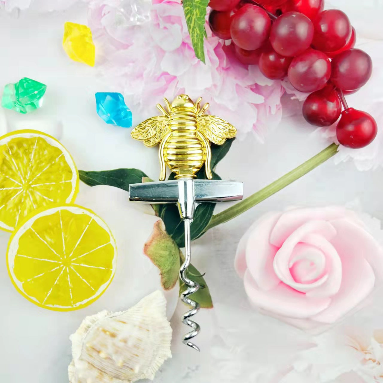 Wholesale DIY Bee Zinc Alloy Red Wine Stopper