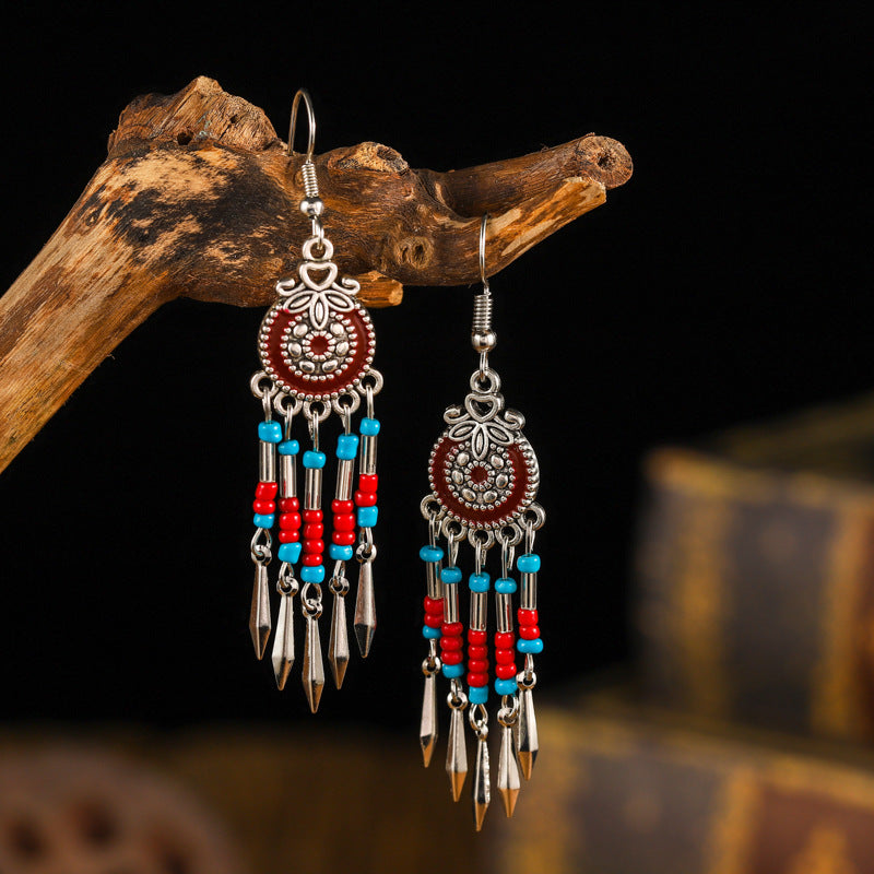 Wholesale Small Short Bohemian Vintage Round Bead Earrings