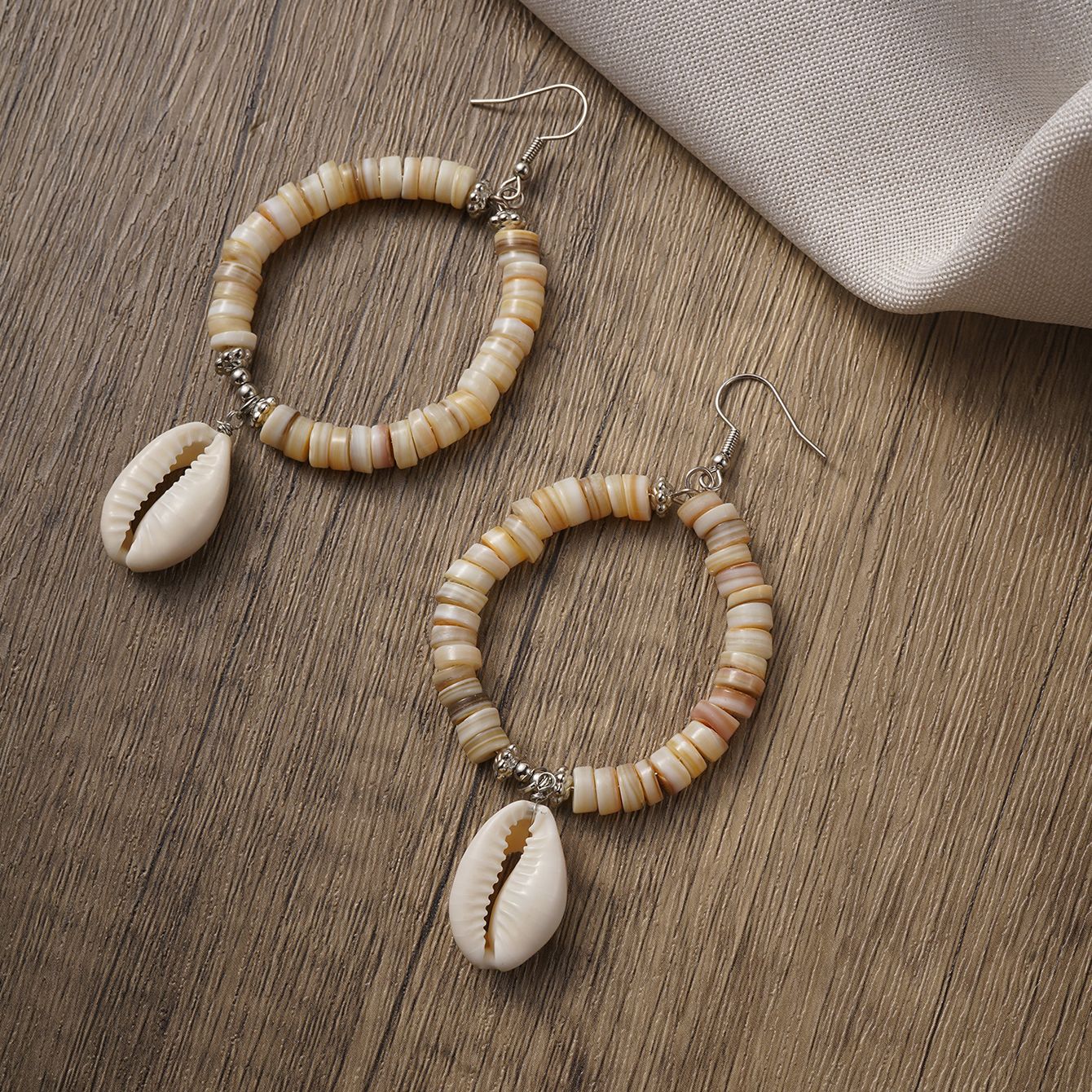 Wholesale Bohemian Shell Beads Pendant Earrings