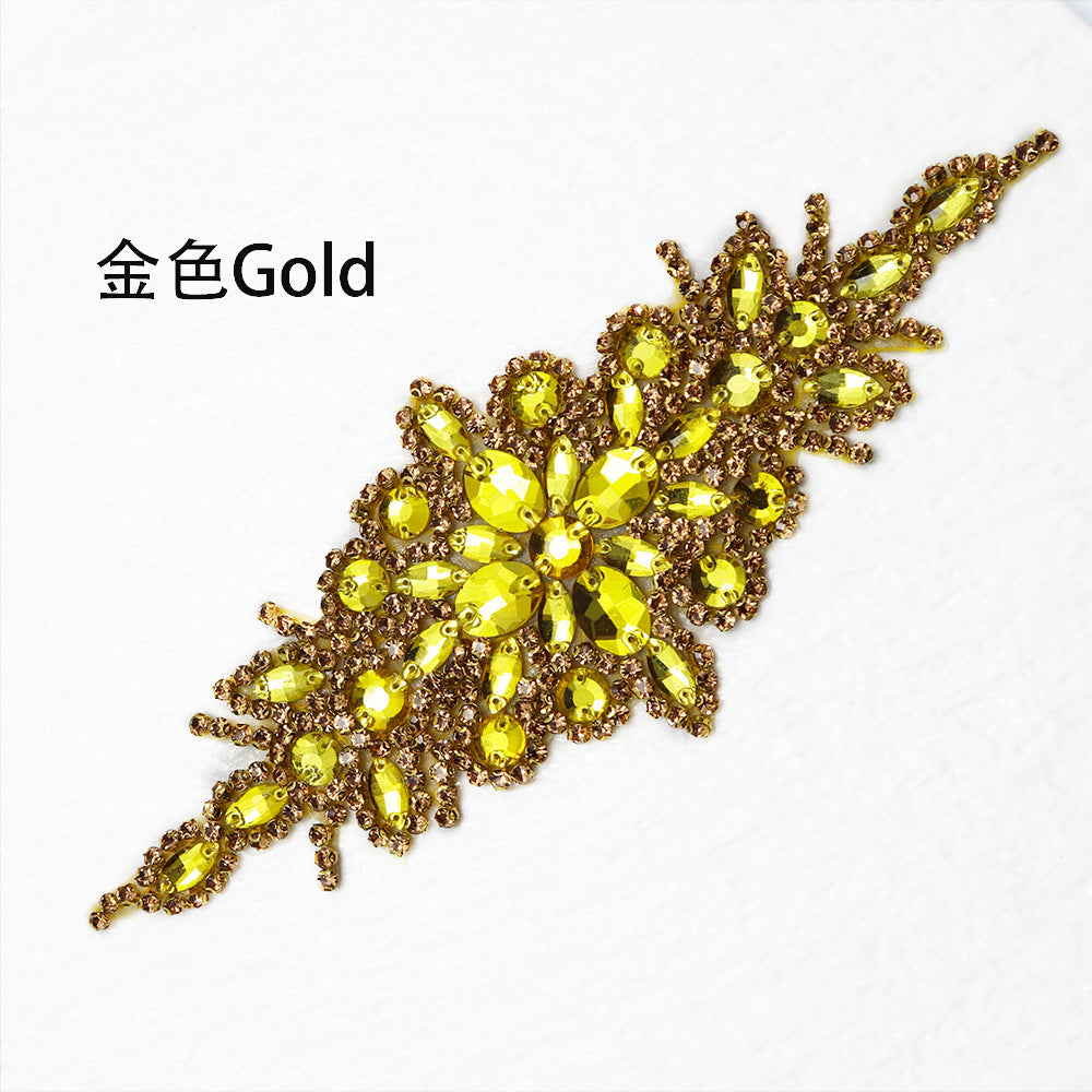 Wholesale Hand sewn bead rhinestone hot melt adhesive patch