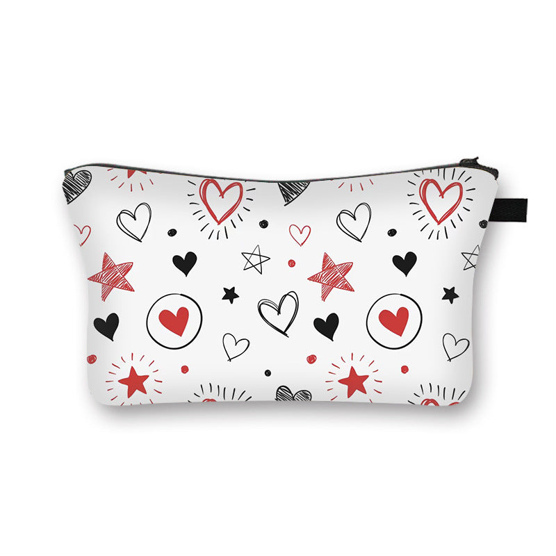 Wholesale new valentine's day love sweet breathable girl makeup bag student storage bag cartoon makeup portable