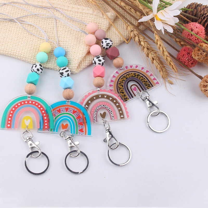 Wholesale Creative Strings Pearl Akree Pendant Necklace Keychain