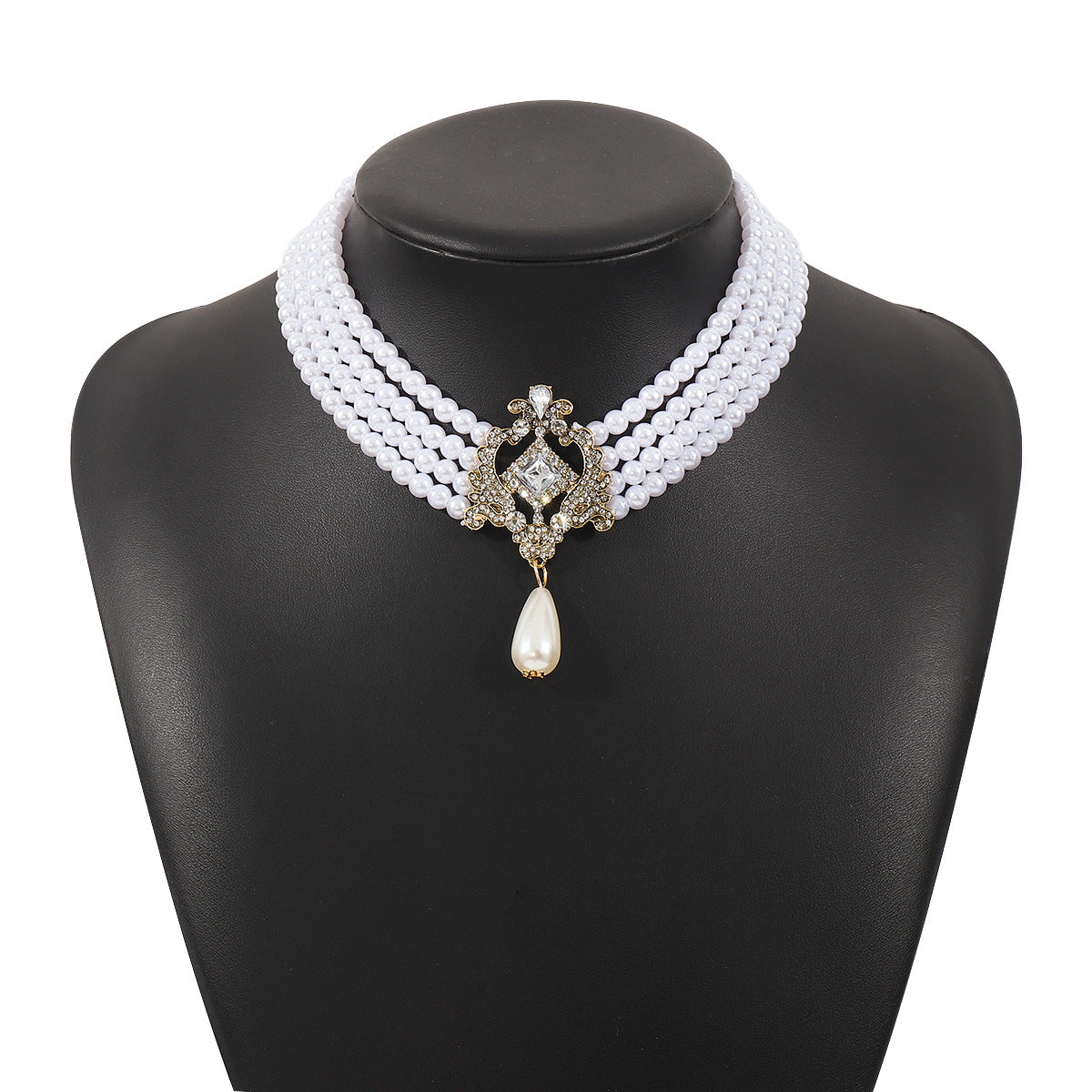 Wholesale Vintage Pearl Multi-layer Palace Style Necklace