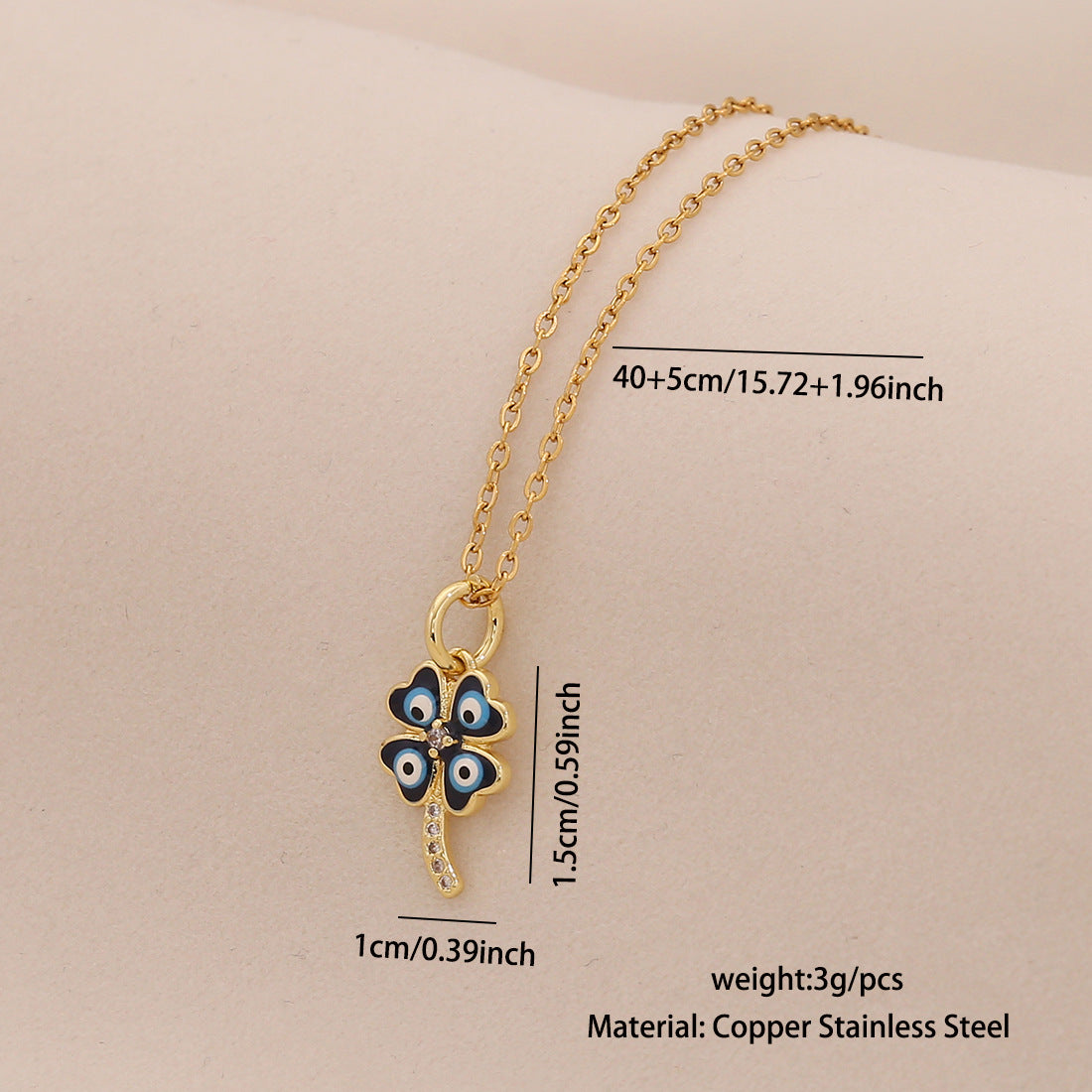 Wholesale Devil' s Eye Necklace Stainless Steel Clavicle Chain