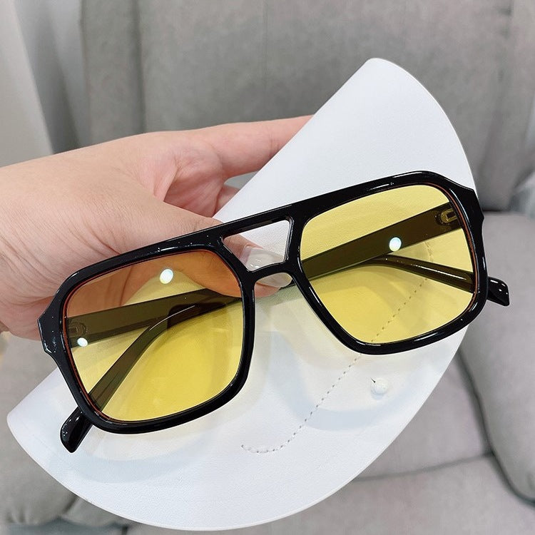 Wholesale Square frame double bridge sunglasses