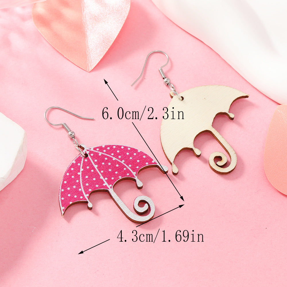 Wholesale Valentine's Day Pink Love Letter Wooden Earrings