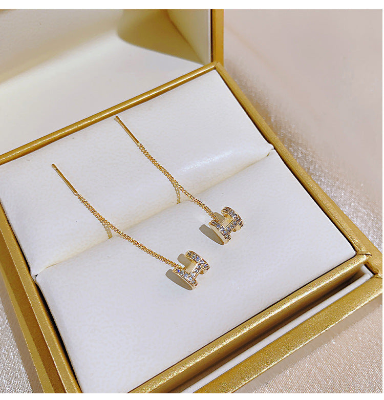 Wholesale Silver Needle Full Diamond Fashion Earrings