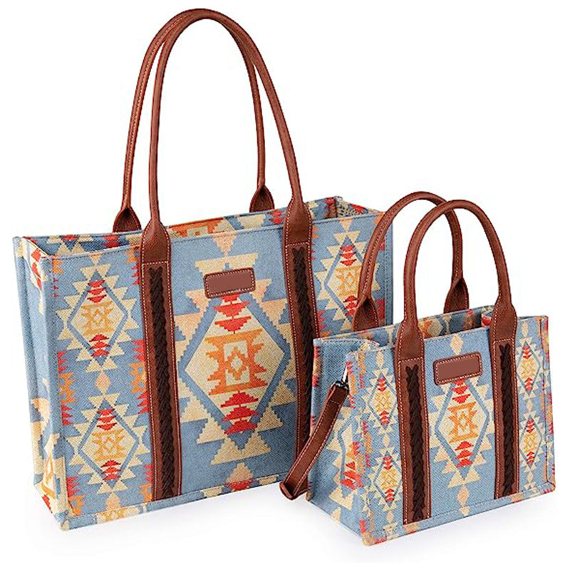 Wholesale Vintage Aztec Ethnic Style Tote Bag Bohemian Canvas Single Shoulder Diagonal Cross Bag