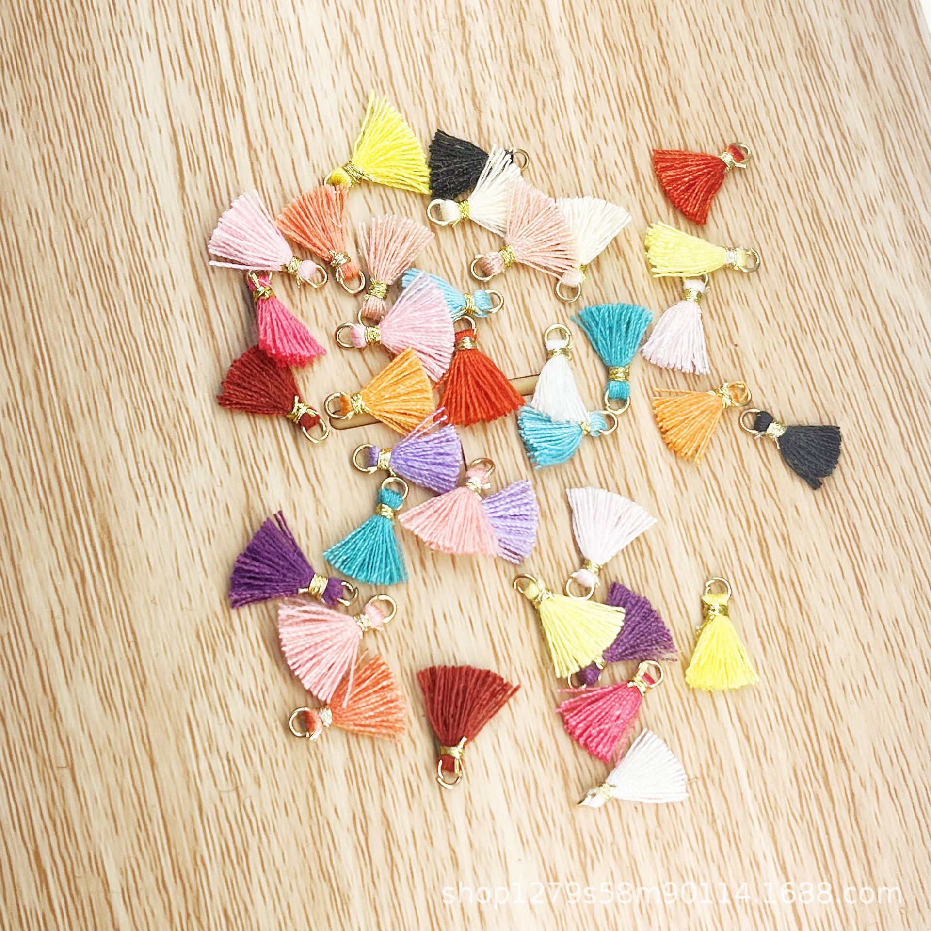 Wholesale 100PCS Mini Cotton Tassel  Earrings Hair Accessories Bracelet