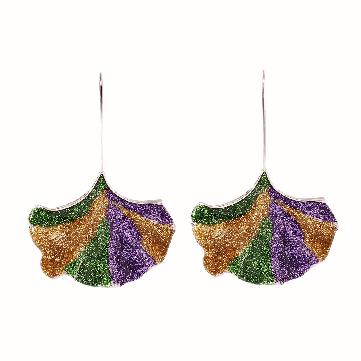 Wholesale Carnival Leaf  Mardi Gras Earrings