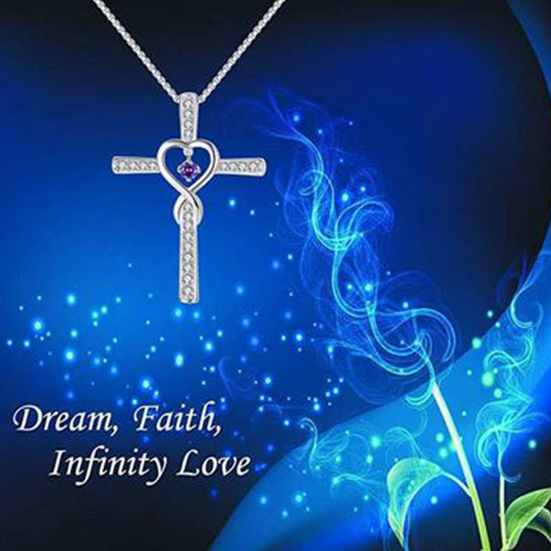 Wholesale Cross religious faith inlaid zircon pendant necklace