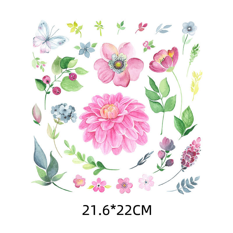 Wholesale  Flower Heat Transfer Printing Stickers UV DTF Ready to Press Transfers Wraps