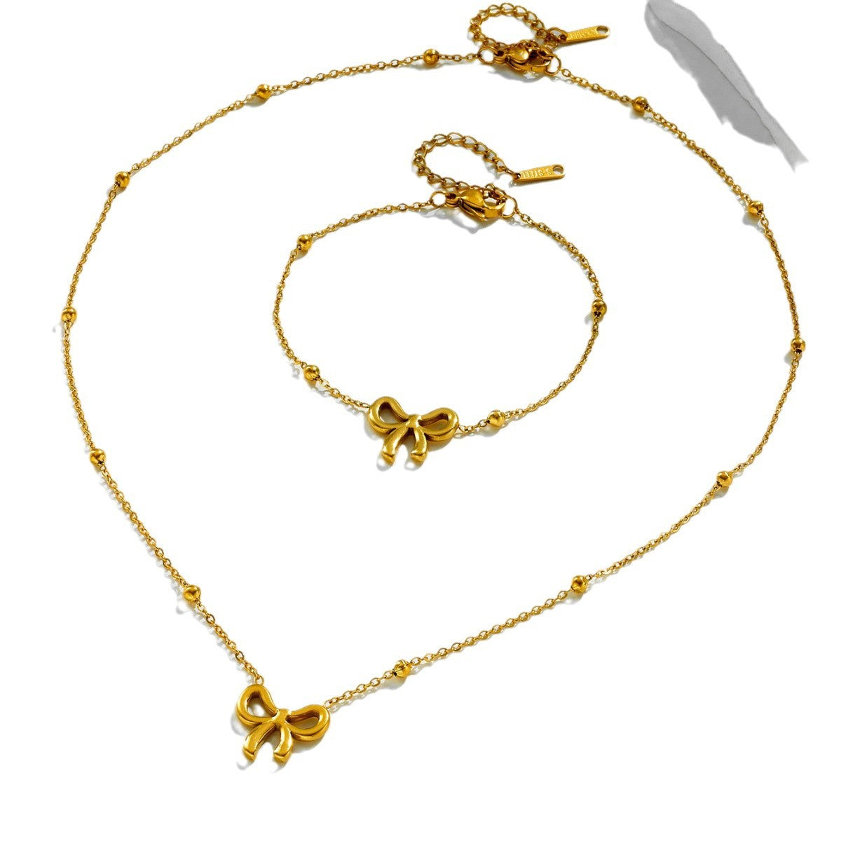 Wholesale Titanium Steel Bow Clavicle Chain Simple choker necklace