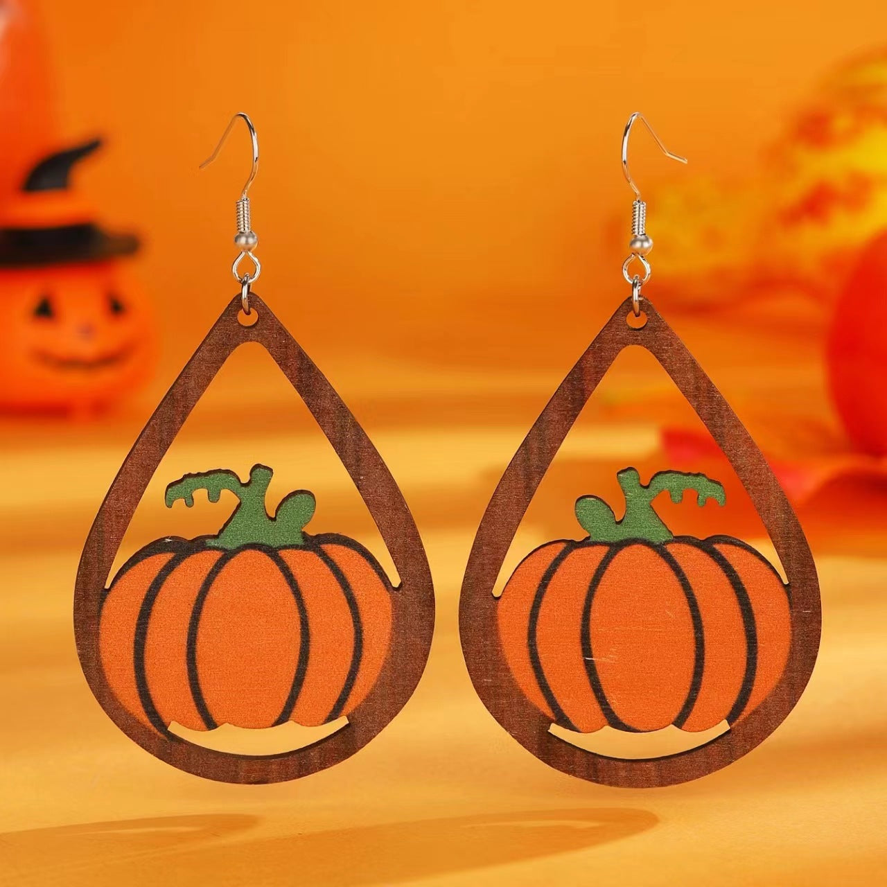 Wholesale Halloween Black Cat Ghost Pumpkin Spliced Drop Earrings