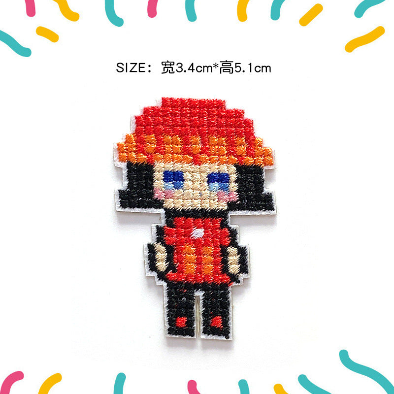 Wholesale Cartoon character embroidered patch frog cross  cloth patch