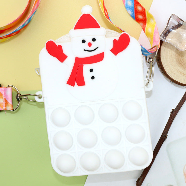 Wholesale Cartoon Silicone Santa Claus Unzipped Children's Bag Coin Purse