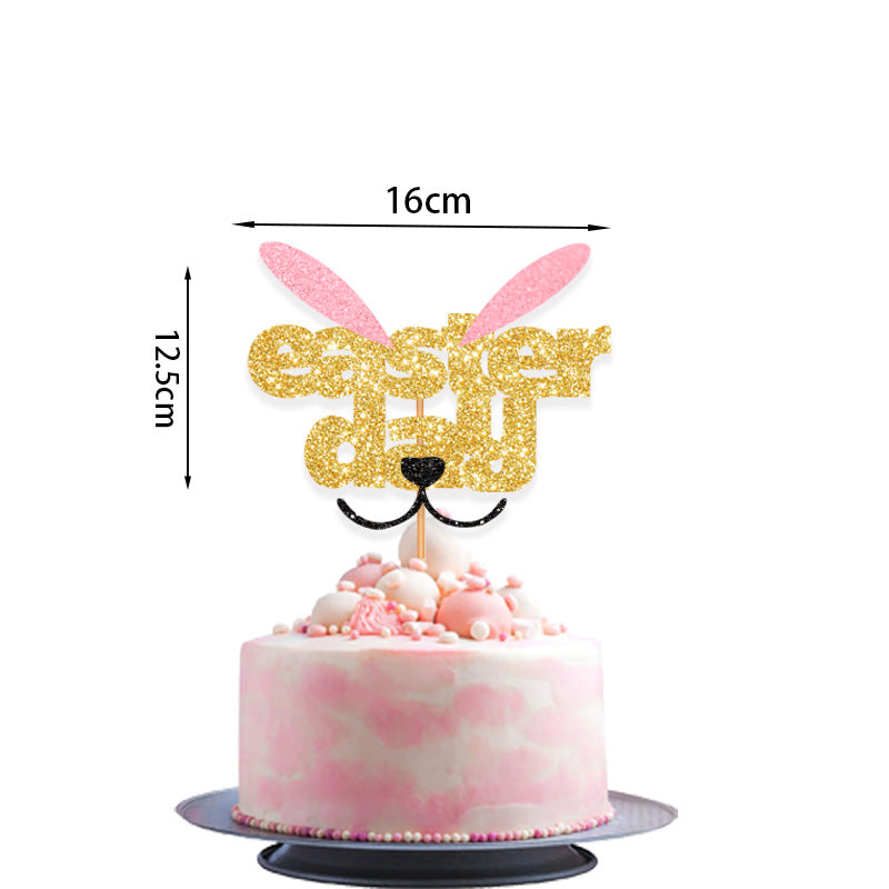 Wholesale wholesale Easter birthday cake card holder dessert decoration carrot cake decoration  plug-in