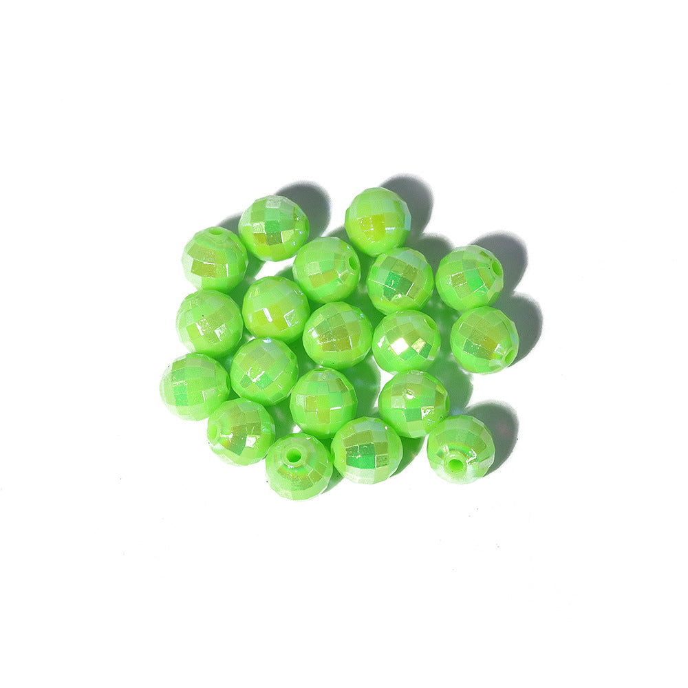 Wholesale 1000PCS/PACK 8mm Acrylic Plating AB Beaded Color Balls Plastic Straight Hole Beads