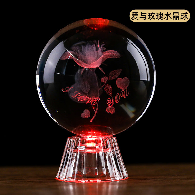 Wholesale Interior Carved Crystal Glass Handicraft Ornaments