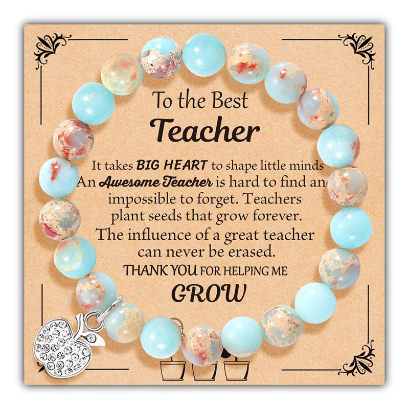 Wholesale Letter Teacher' s Day Soft Ceramic Apple Layered Bracelet Set
