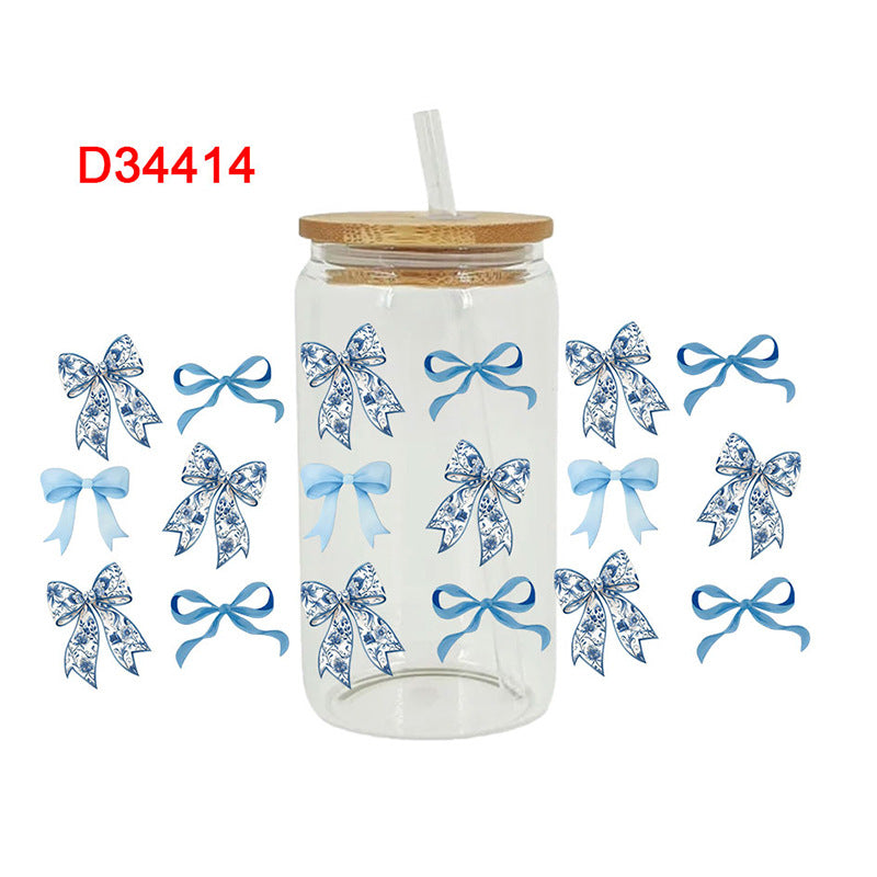 Wholesale Colorful Bow 16oz Cup UV DTF Wrap