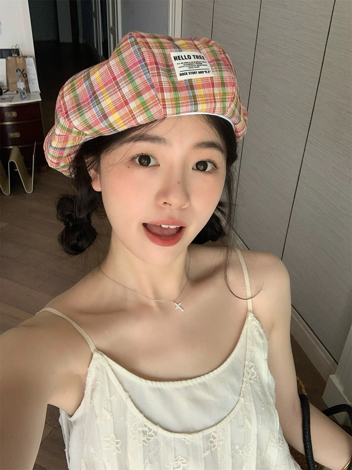 Wholesale Hot Girl Pink American Retro Cowboy Forward Cap Beret Peaked Cap