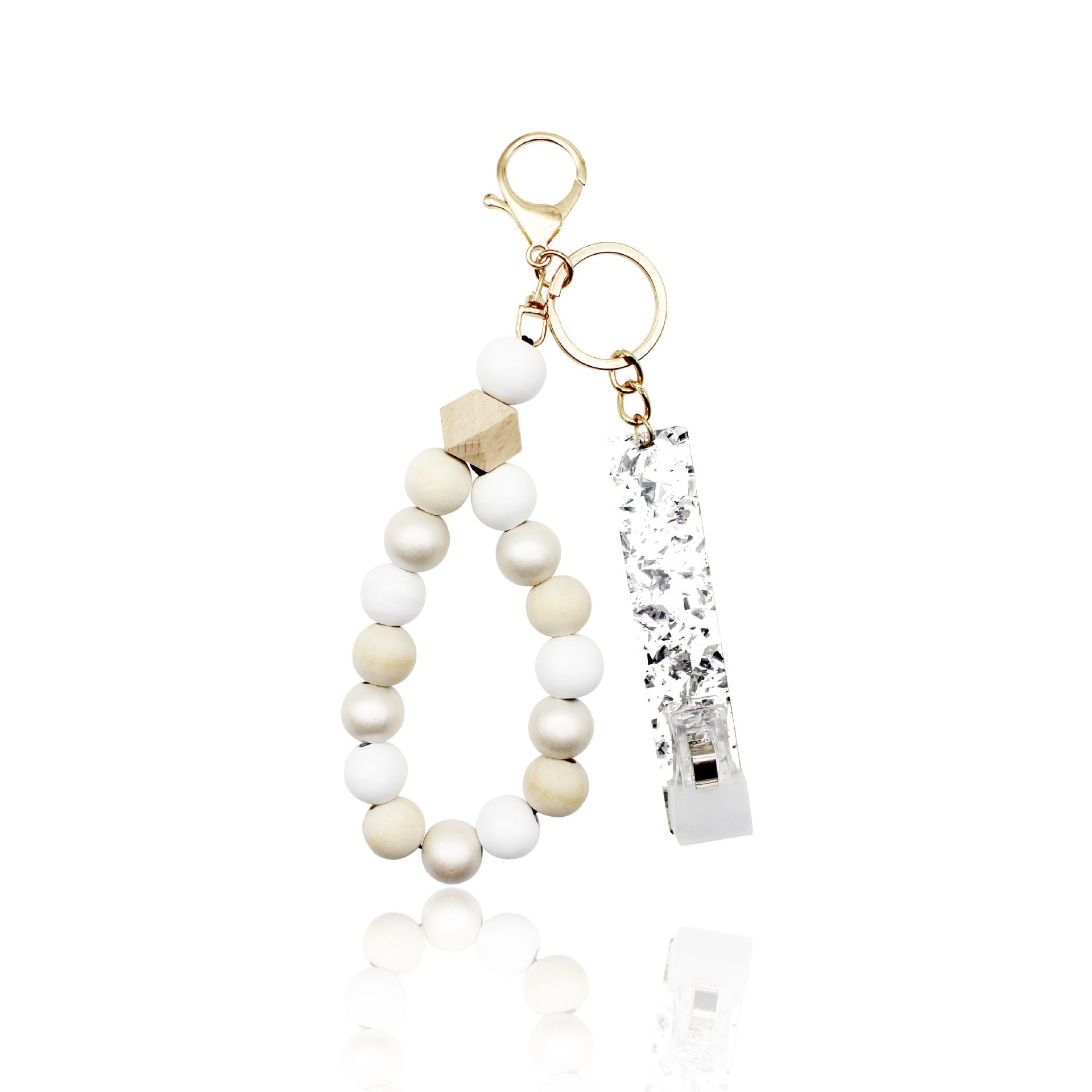 Llavero de cartas de tarjetas acrílicas de aleación de madera al por mayor