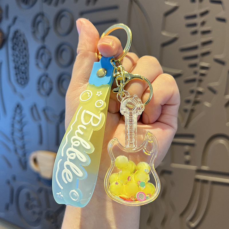 Wholesale Oiled Fruit Guitar Cartoon Keychain