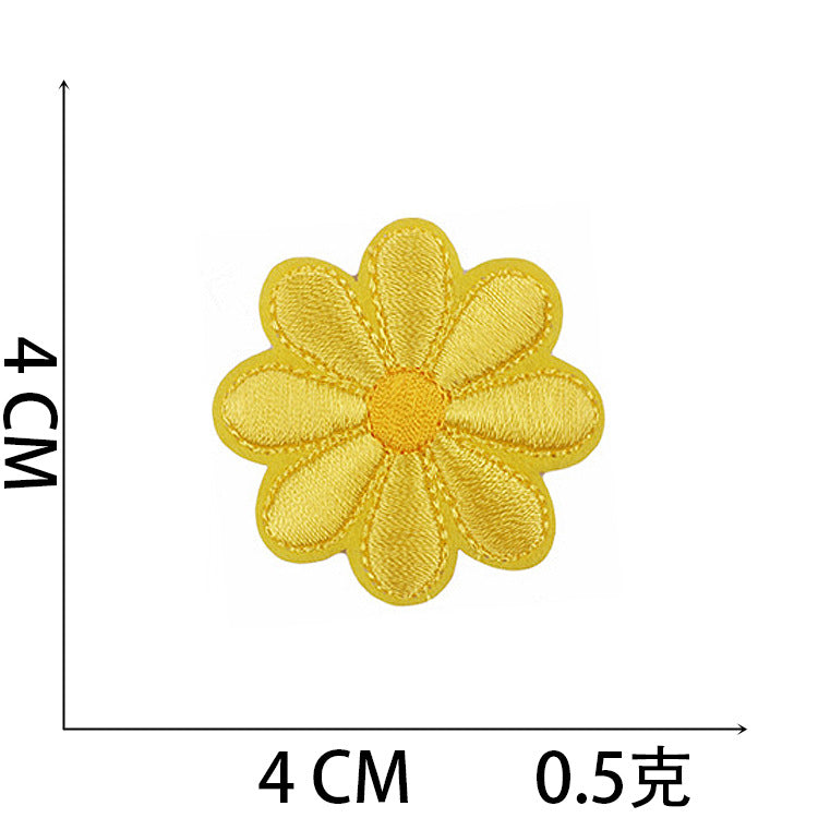 Wholesale Chic Iron On Sunflower Butterfly Embroidery Patches For Clothing DIY Decorative Accent Resale