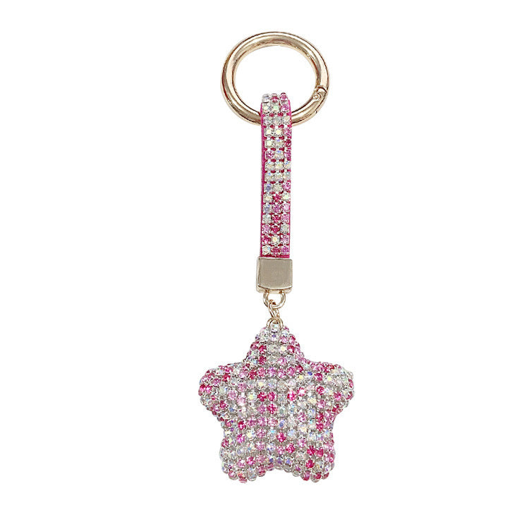 Wholesale Five Pointed Star Full Diamond Claw Chain Keychains